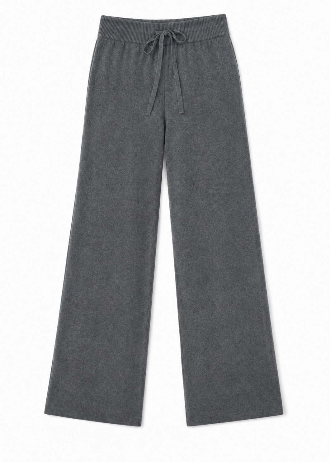 Pantalone Largo in Pura Lana con Coulisse