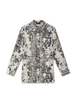 Camicia in georgette di viscosa stampa animalier