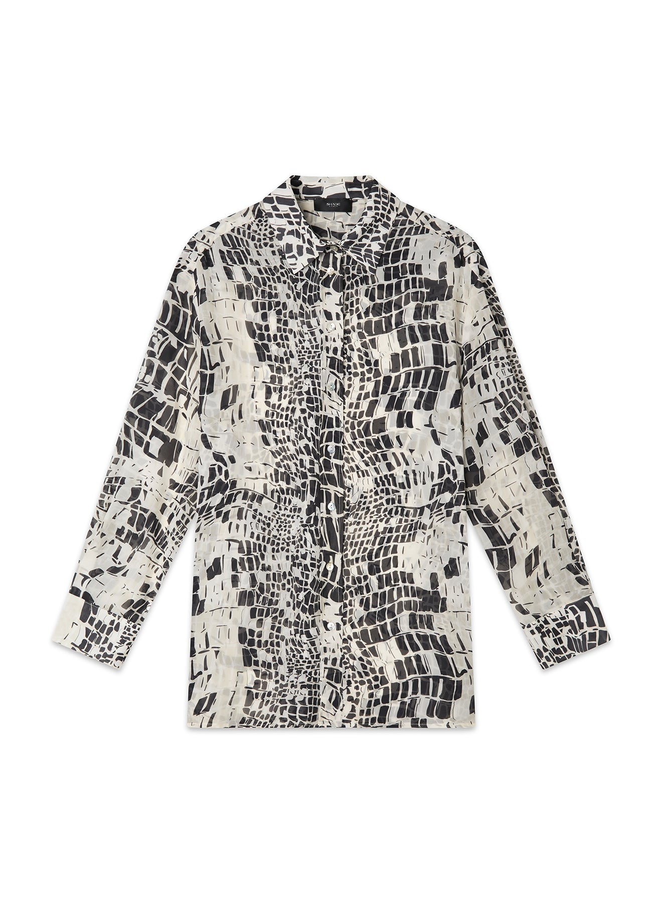 Camicia in georgette di viscosa stampa animalier