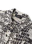 Camicia in georgette di viscosa stampa animalier