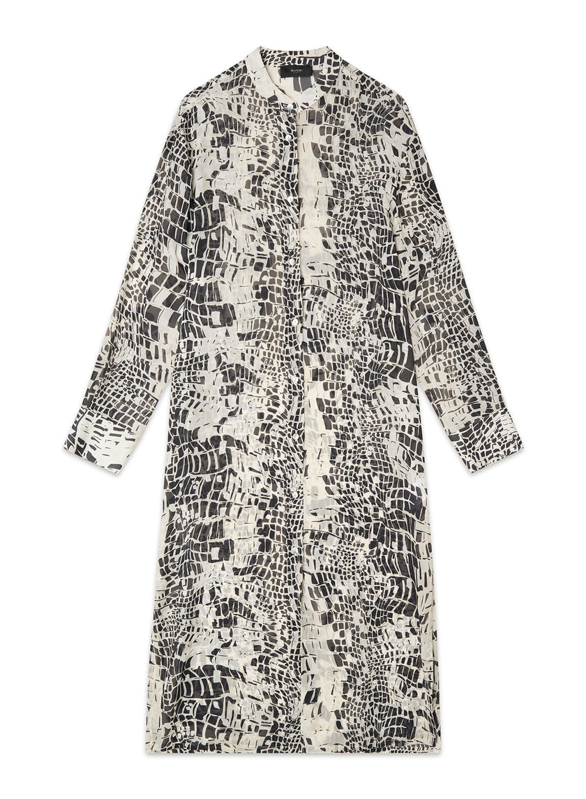 Chemisier in georgette di viscosa stampa animalier