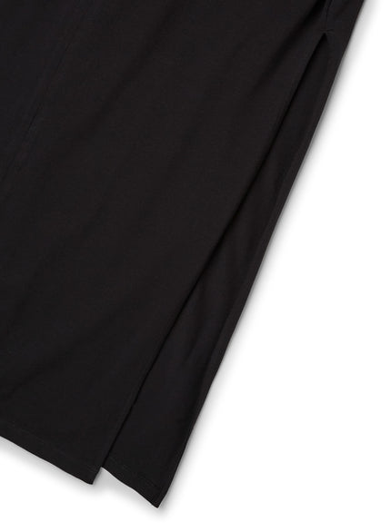 Abito T-shirt con Manica Kimono e Strass Nero Fumé