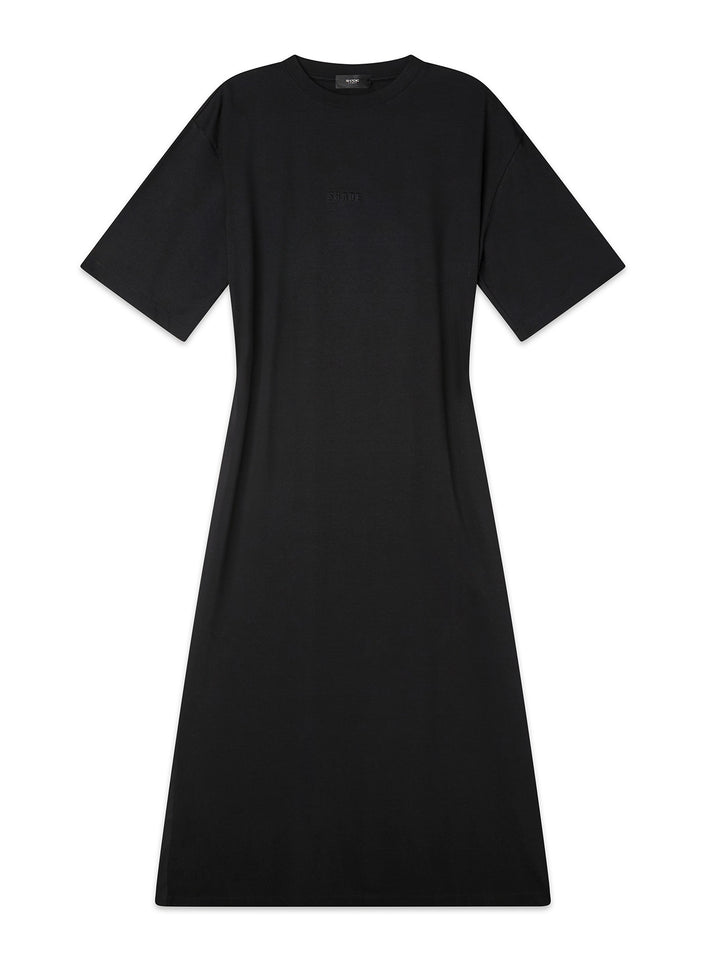 Abito T-shirt Bimateriale in Cotone