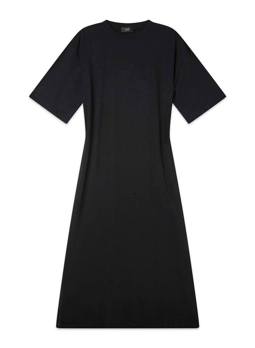 Abito T-shirt Bimateriale in Cotone