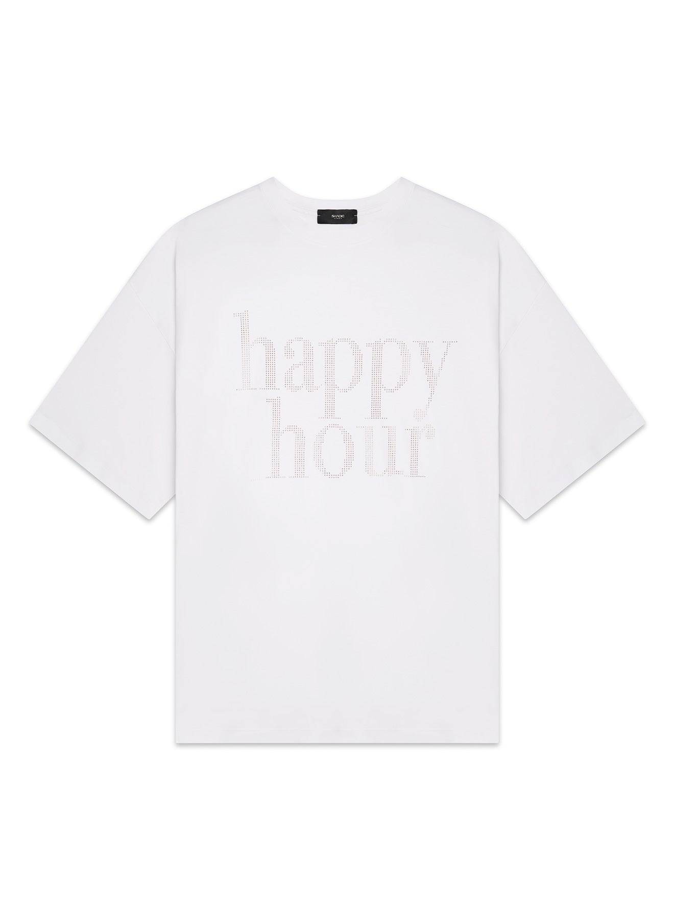 HAPPY HOUR – T-Shirt Oversize con Microstrass