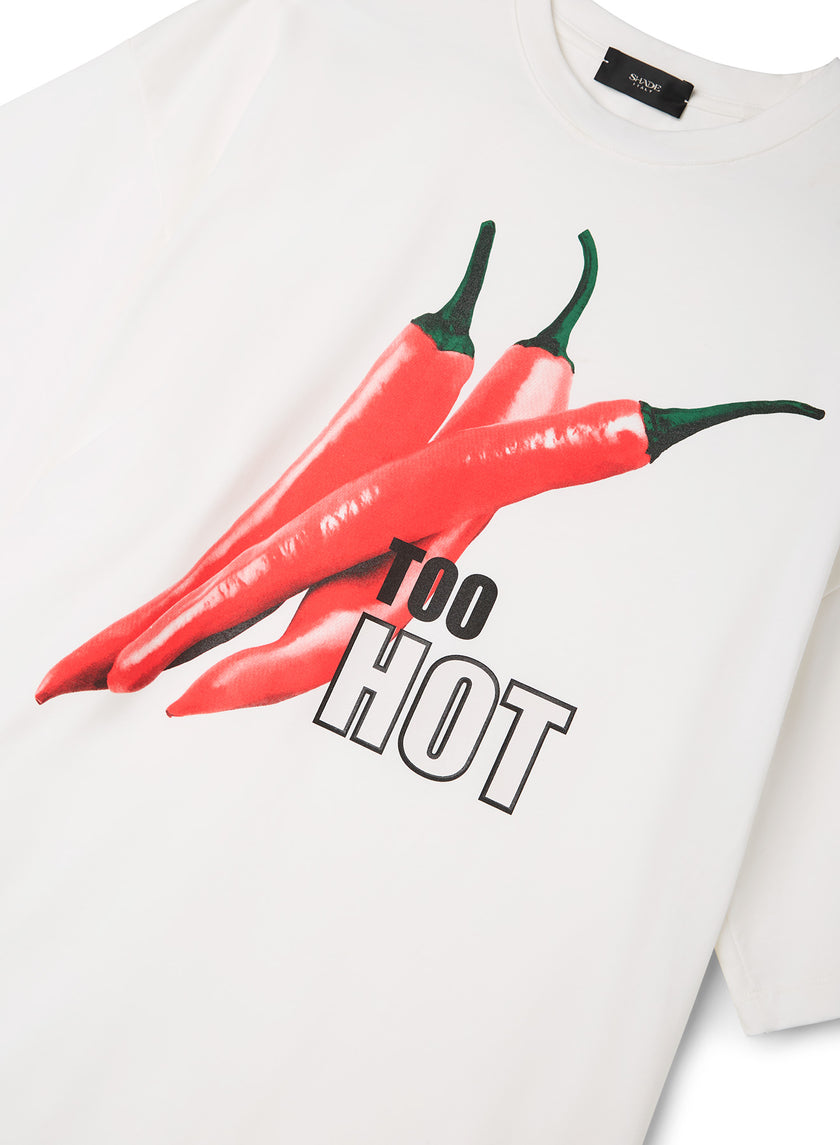 T-Shirt TOO HOT – Chili Print Oversize