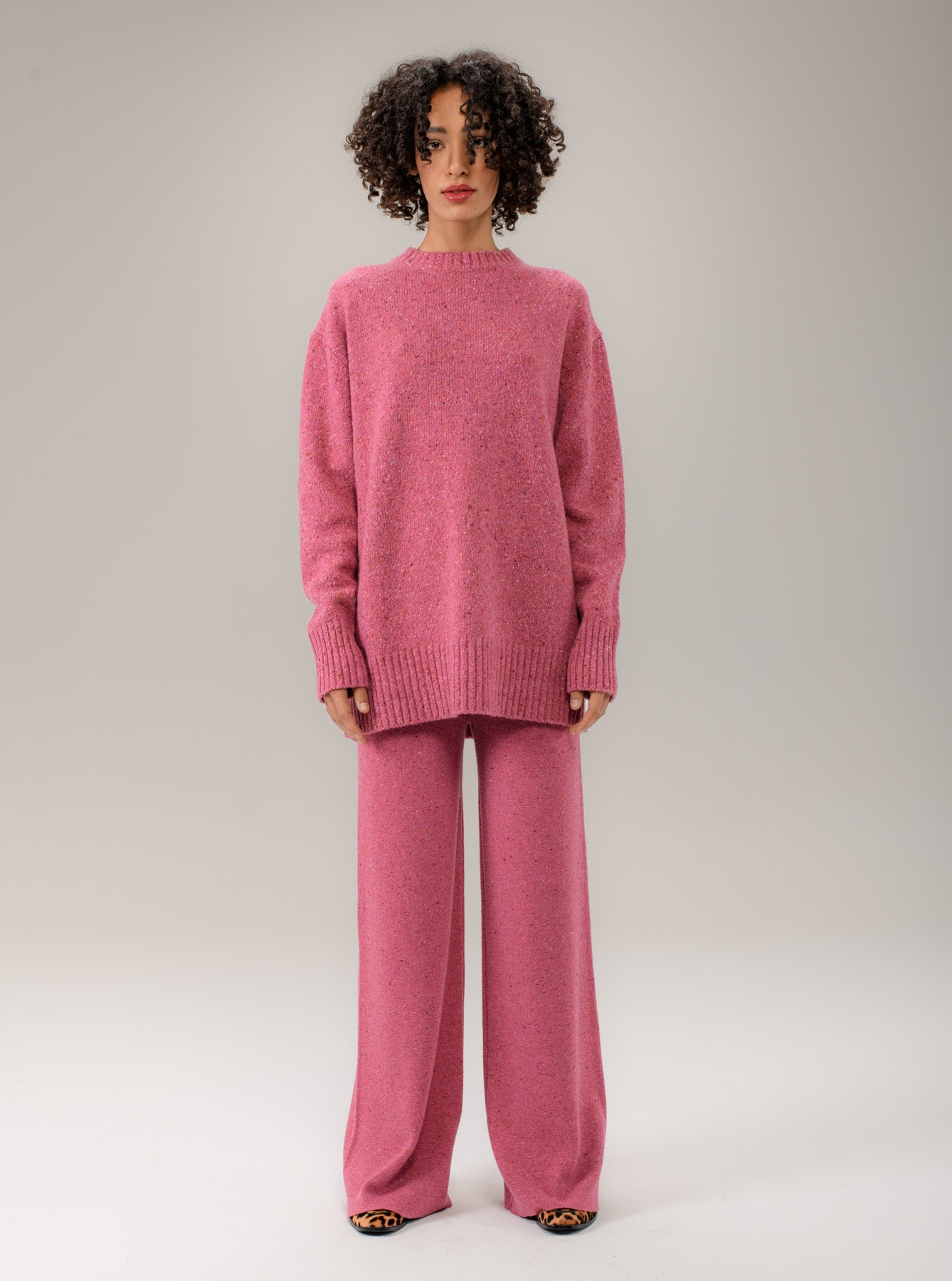 SHADE Italy - Pantalone palazzo bottonato in maglia