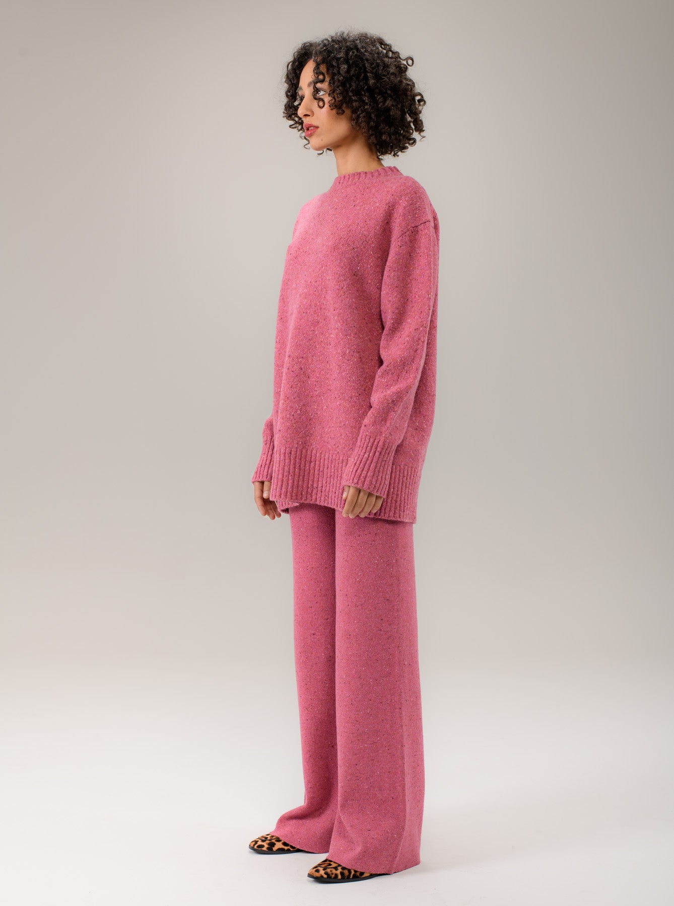 SHADE Italy - Pantalone palazzo bottonato in maglia