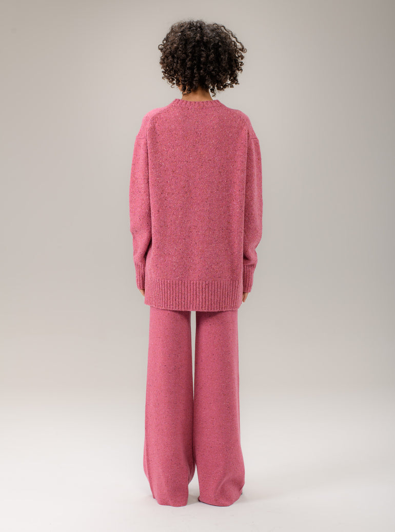 SHADE Italy - Pantalone palazzo bottonato in maglia