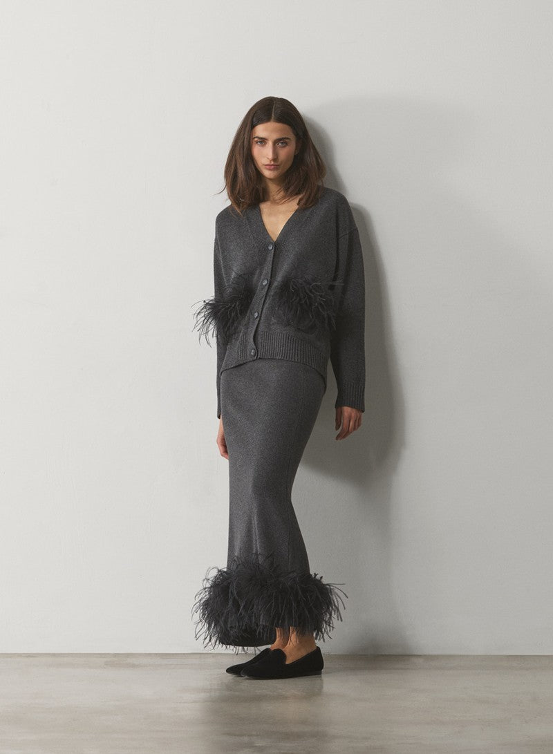 GONNA TRAPEZIO IN MAGLIA BOA