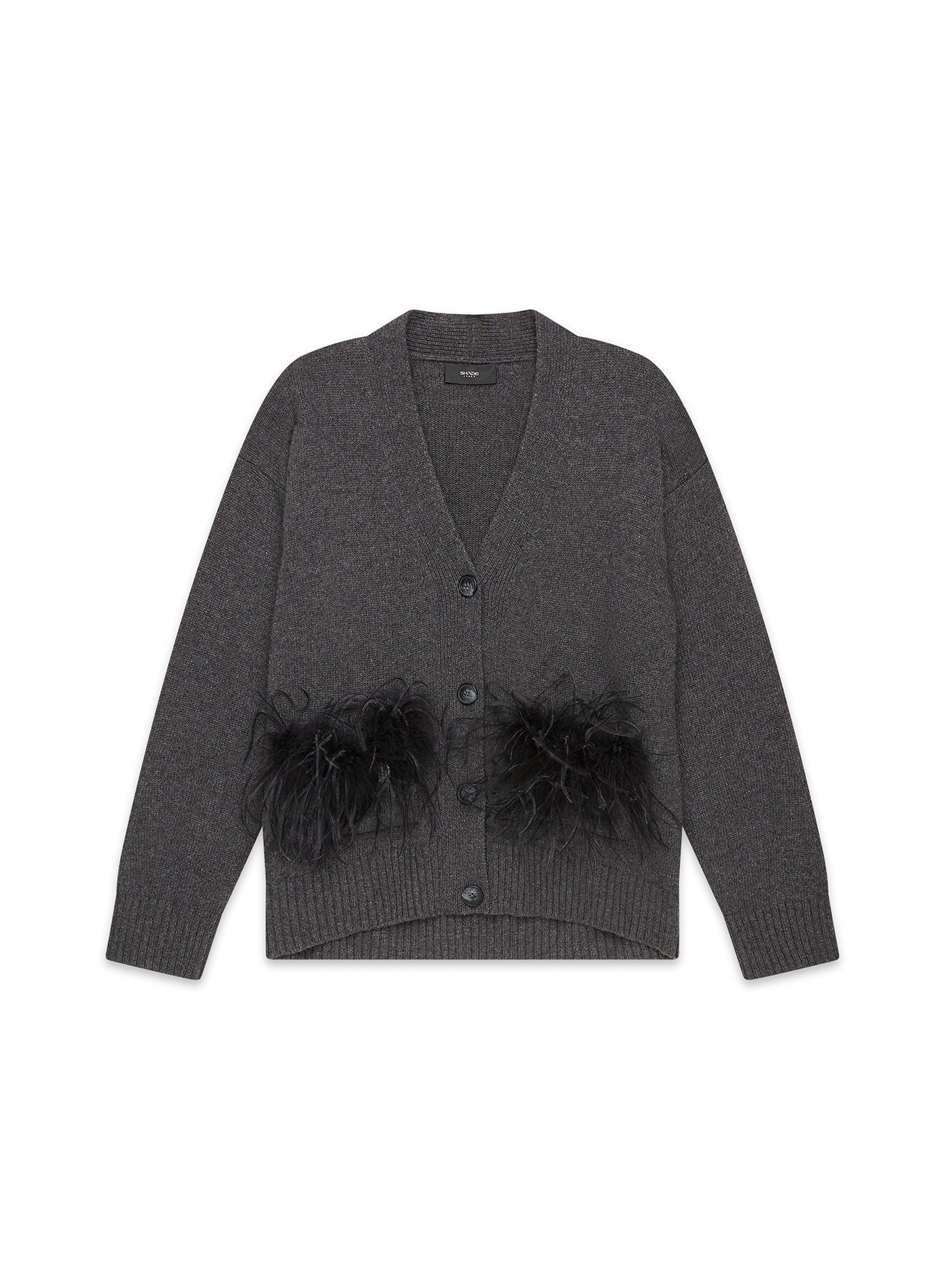 Cardigan in maglia con piume removibili