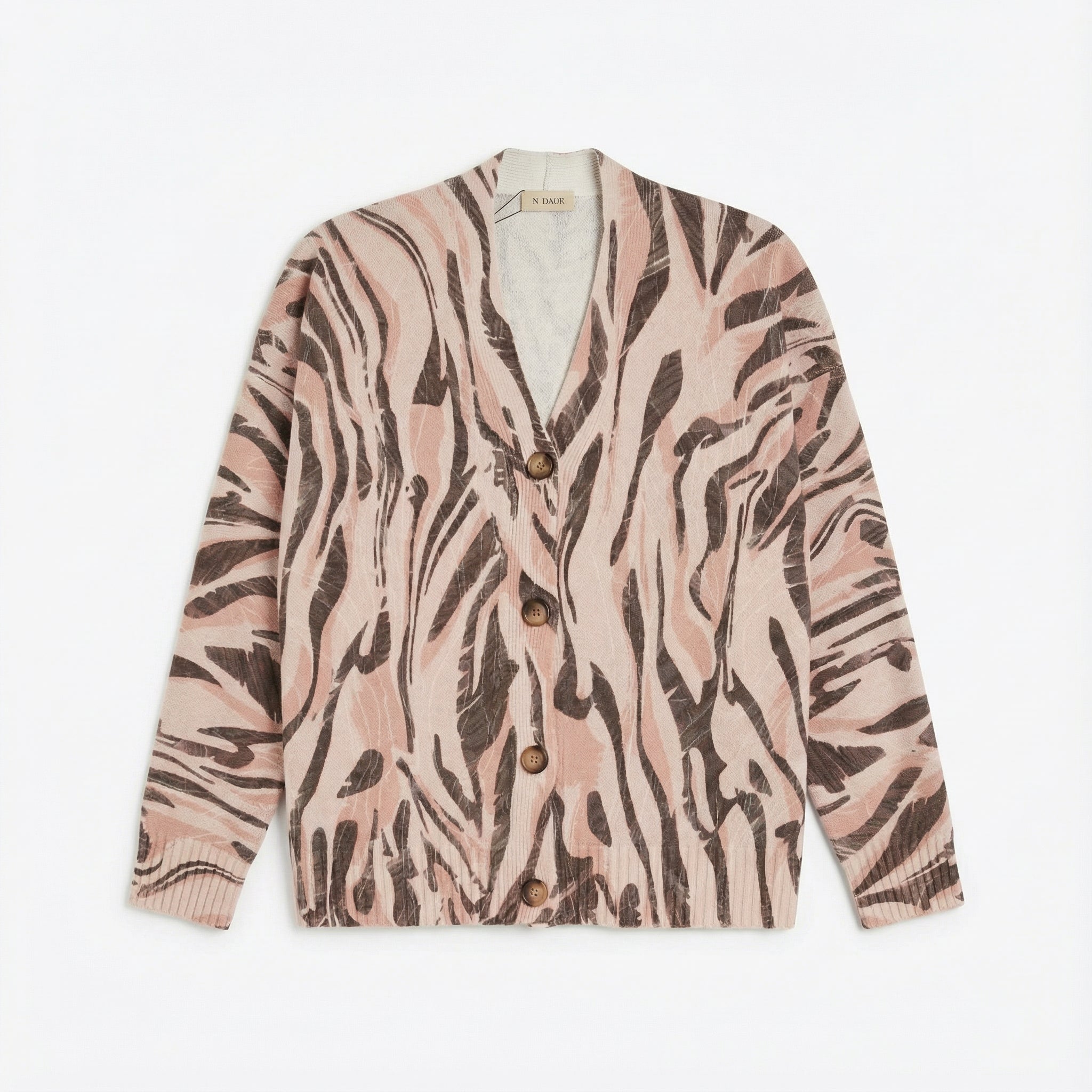 Cardigan in lana con stampa esclusiva