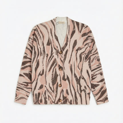 Cardigan in lana con stampa esclusiva