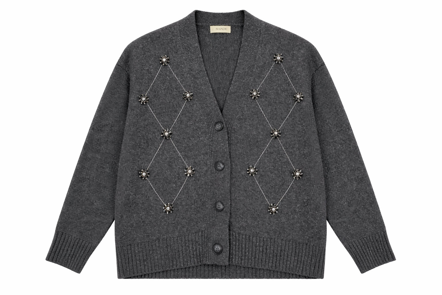 Cardigan con ricami gioiello