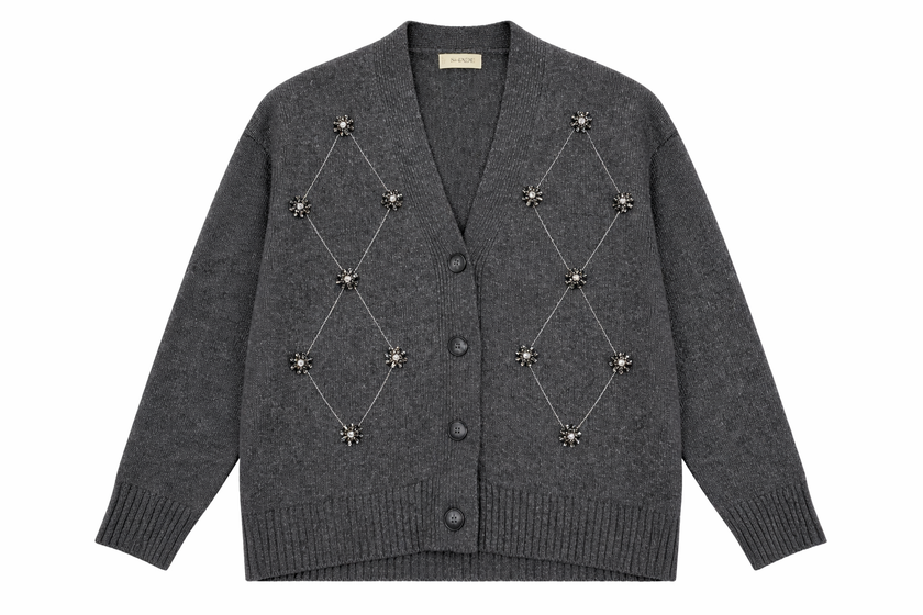 Cardigan con ricami gioiello
