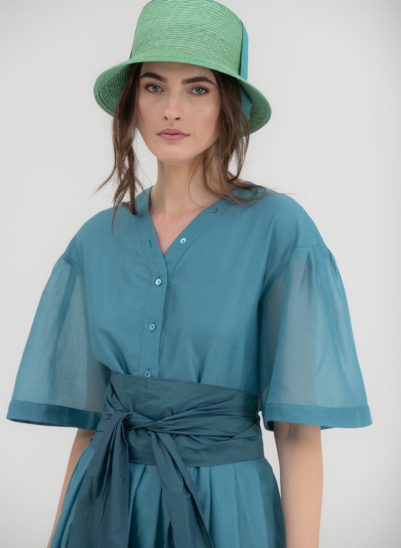 SHADE Italy - Cappello Elettra con nastro in paglia