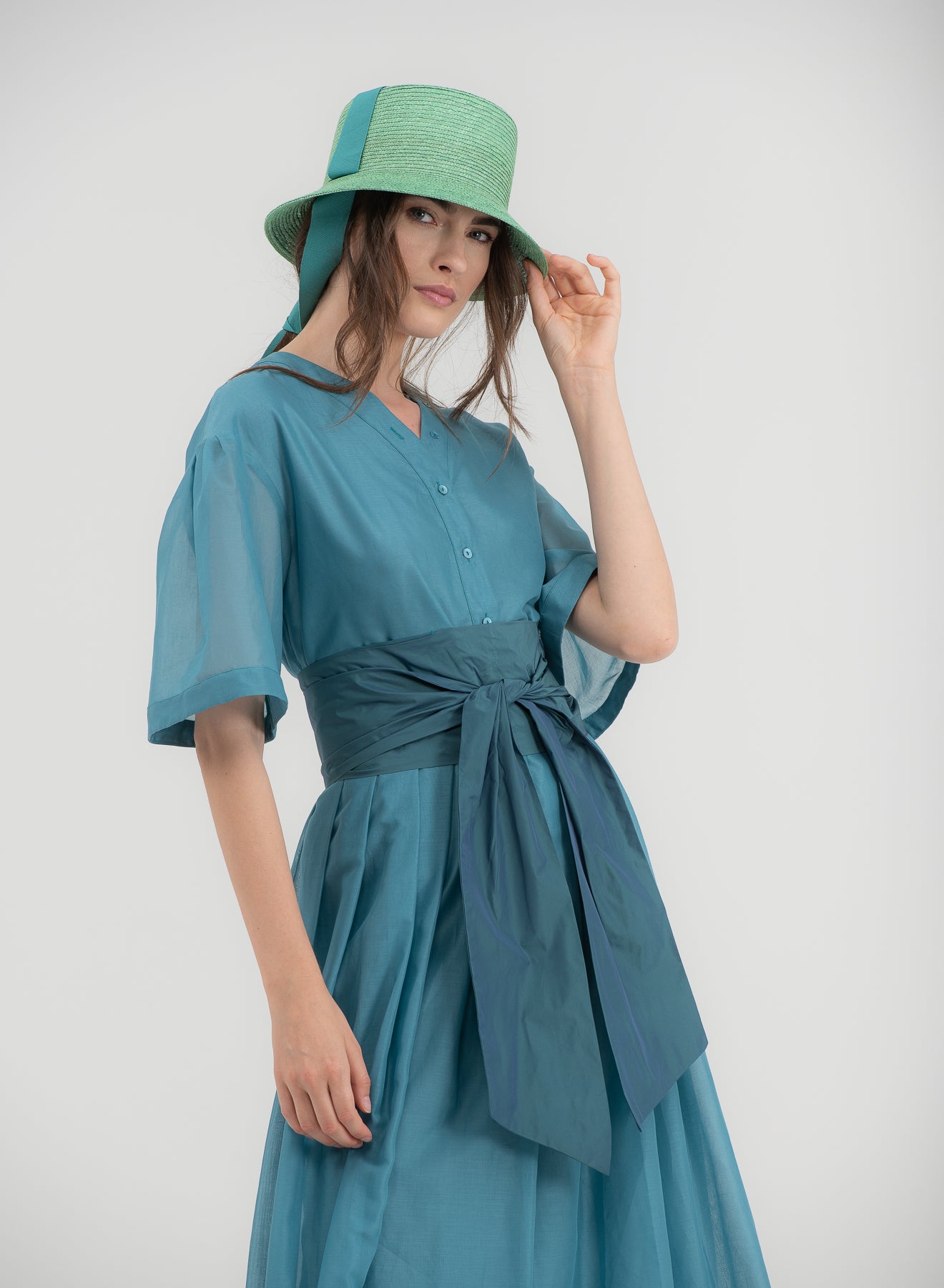 SHADE Italy - Cappello Elettra con nastro in paglia