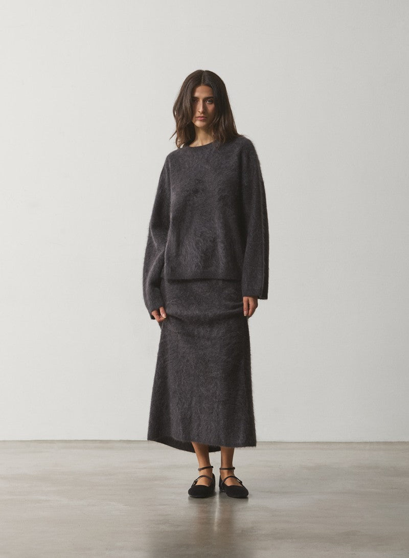 GONNA MISTO CASHMERE A PELO LUNGO