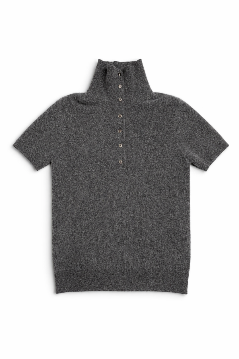 Polo in maglia effetto brushed