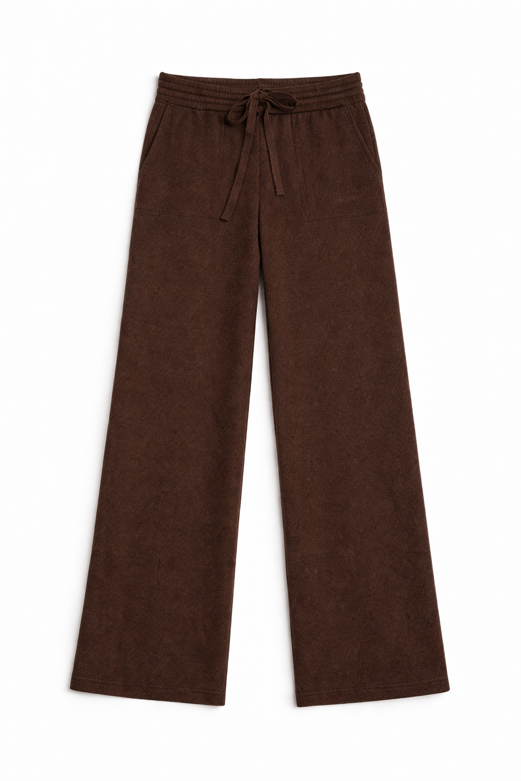 Pantalone Largo in Pura Lana con Coulisse