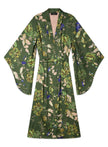 Kimono foderato in raso di viscosa stampa floreale