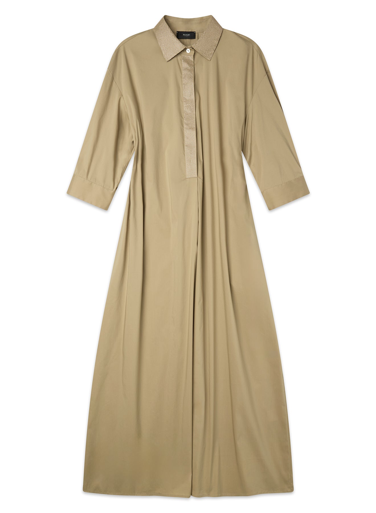 Abito lungo con collo e paramontura gioiello