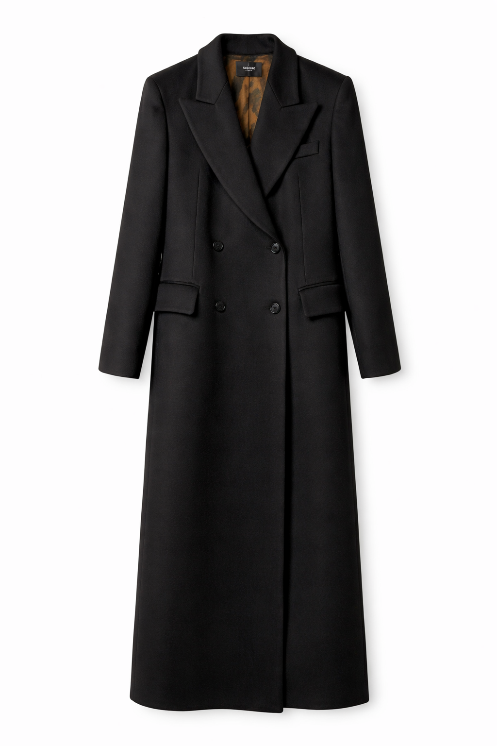 Cappotto lungo doppiopetto in lana e cashmere