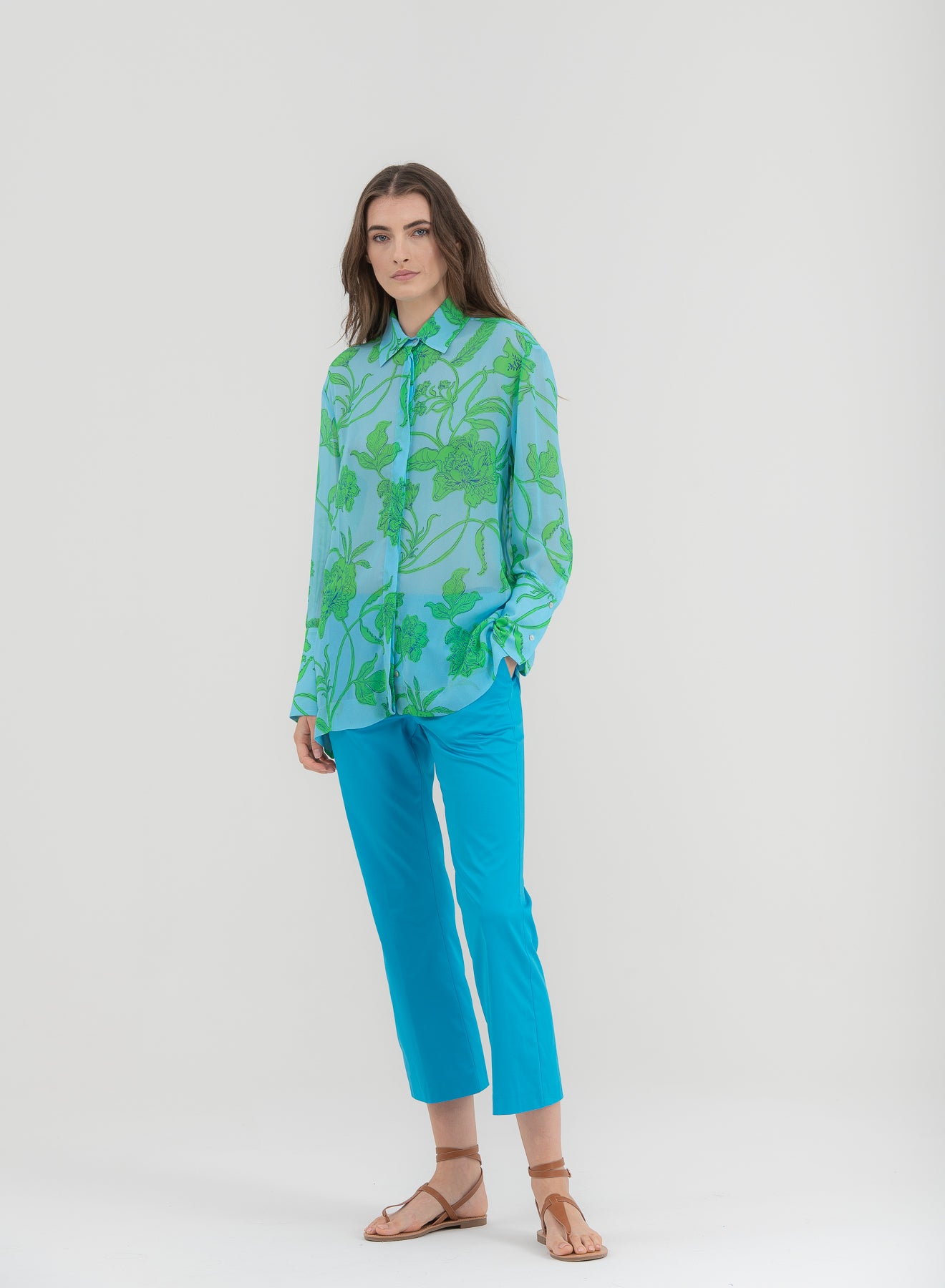 SHADE Italy - Pantalone Trombetta in raso di cotone