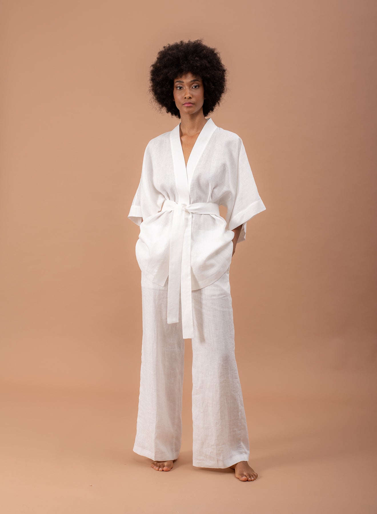 Shade Italy - Pantalone Palazzo in puro lino