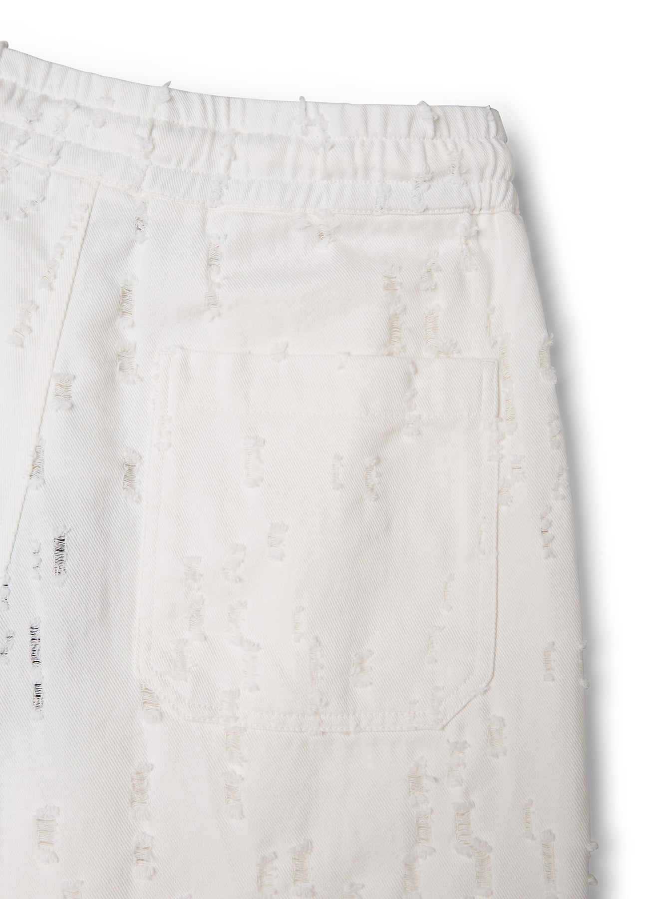 Pantalone Denim Light con Coulisse e Sfrangiature Handmade