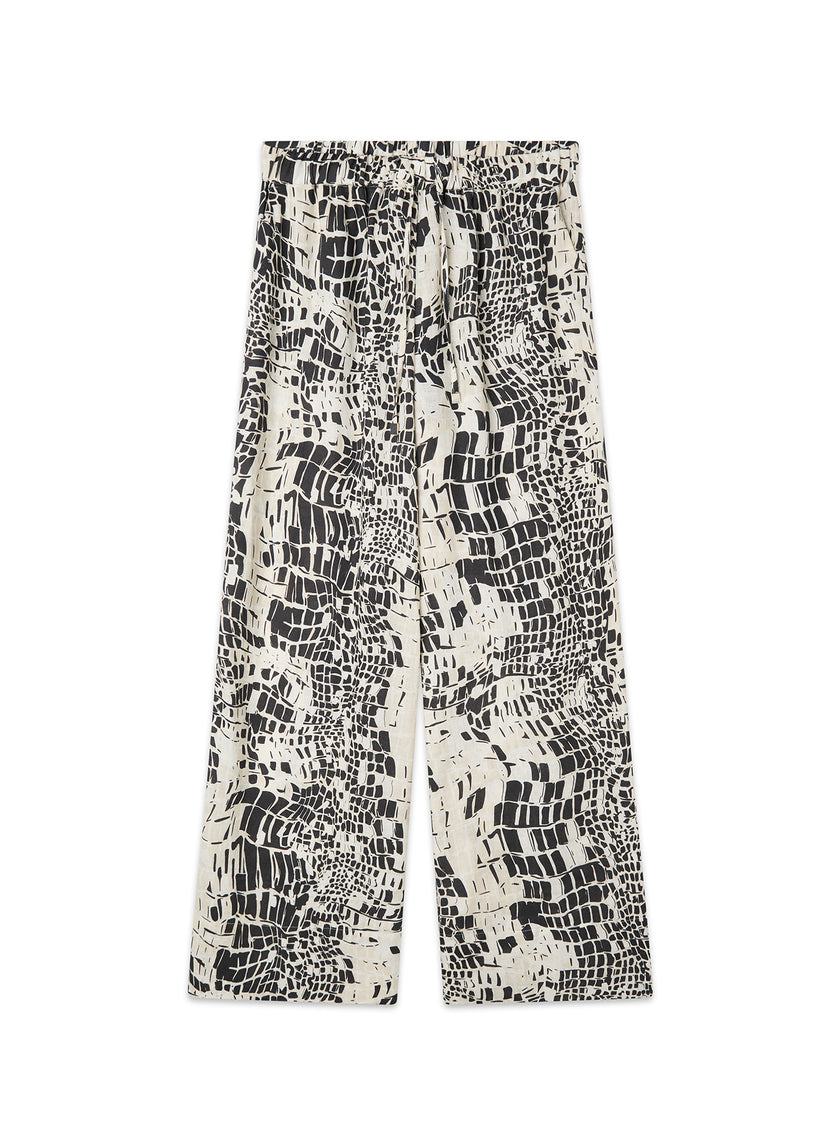 Pantalone fluido stampa animalier