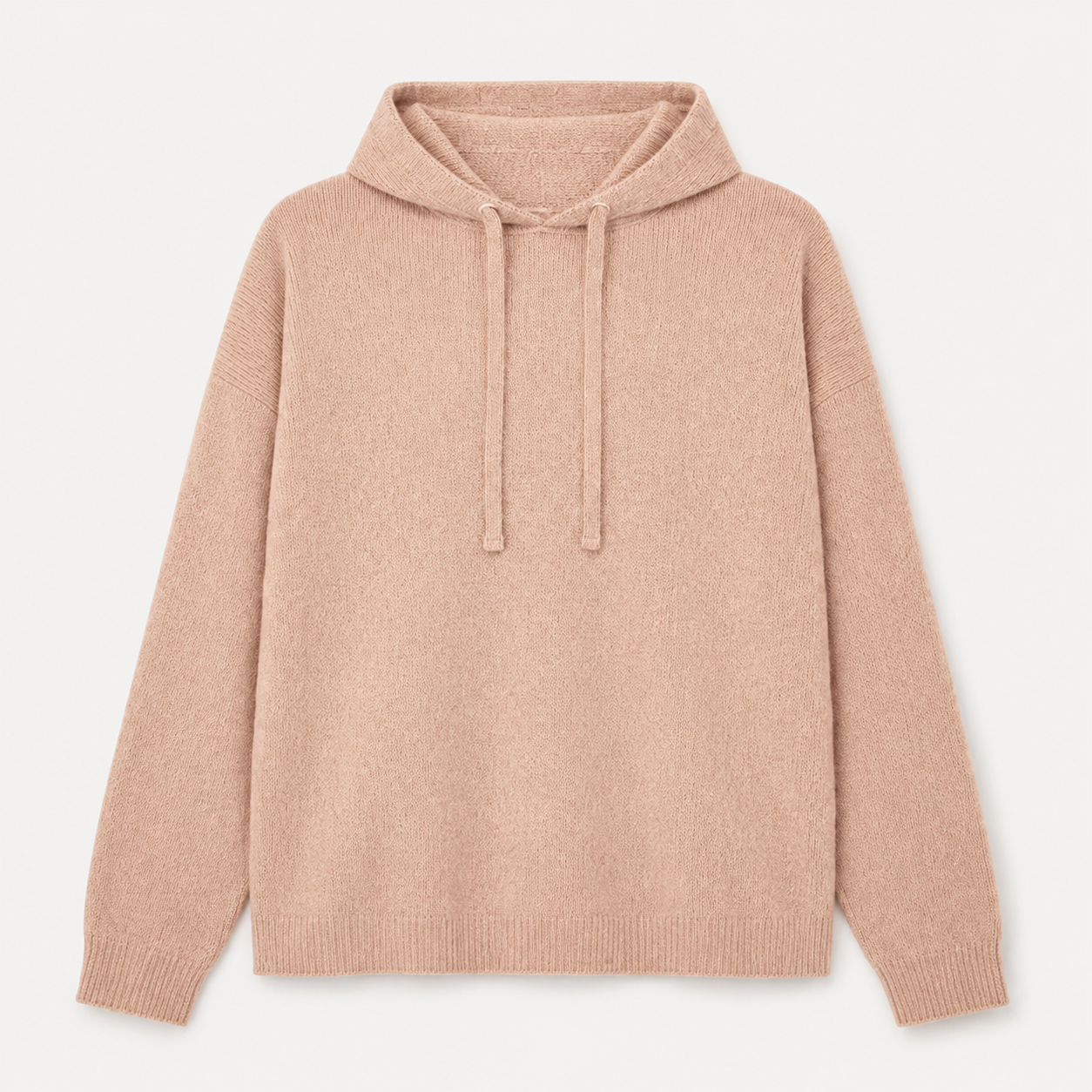 Felpa Oversize in Pura Lana con Cappuccio