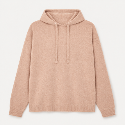 Felpa Oversize in Pura Lana con Cappuccio