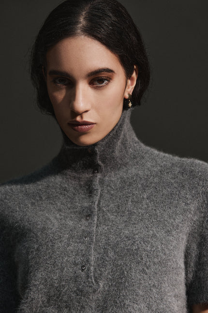 Polo in maglia effetto brushed