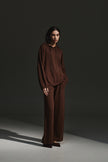Felpa Oversize in Pura Lana con Cappuccio