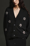 Cardigan in lana e cashmere con applicazioni gioiello