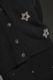 Cardigan in lana e cashmere con applicazioni gioiello