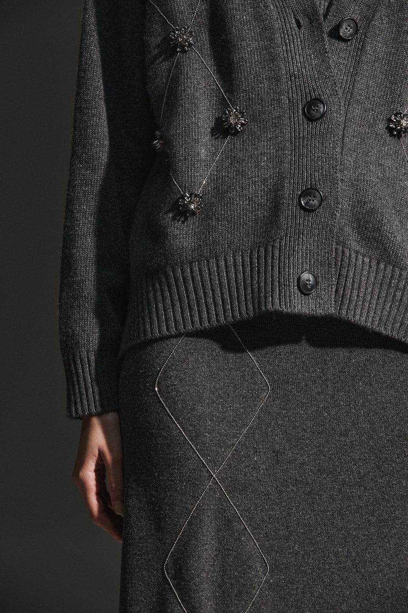 Cardigan con ricami gioiello