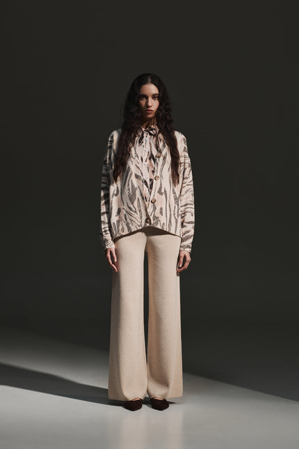 Cardigan in lana con stampa esclusiva