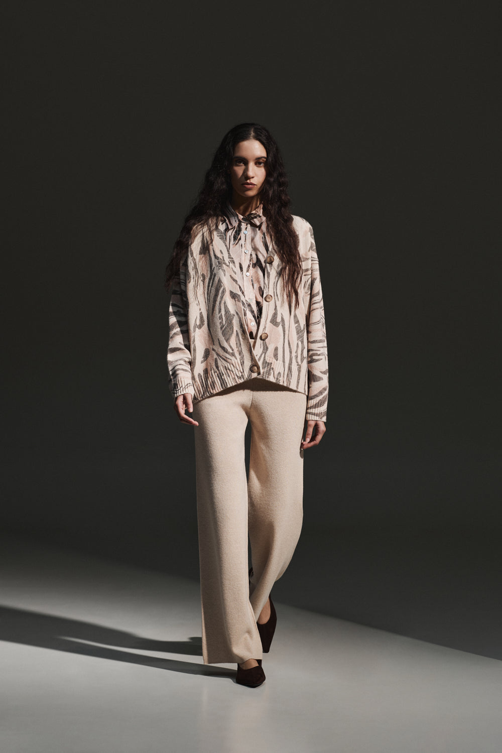 Pantalone palazzo in maglia