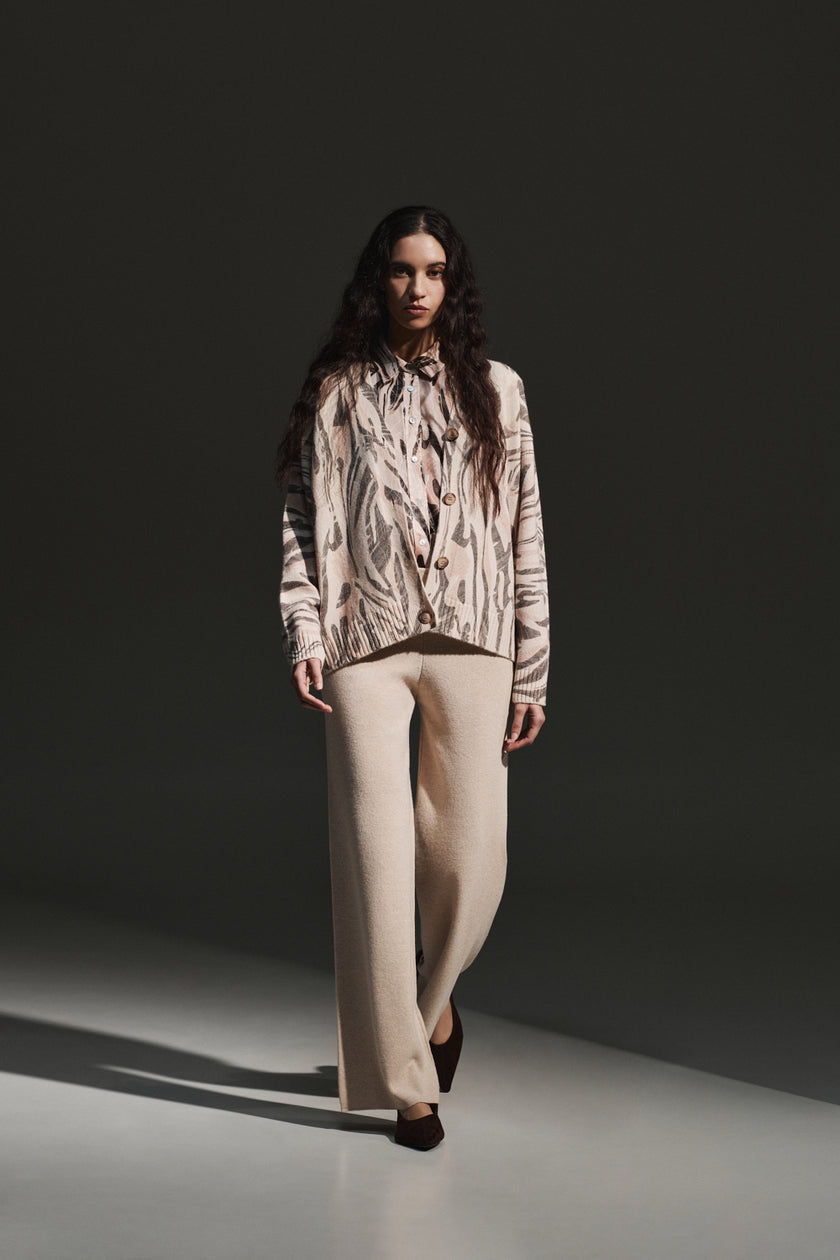 Pantalone palazzo in maglia