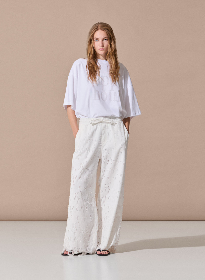 HAPPY HOUR – T-Shirt Oversize con Microstrass