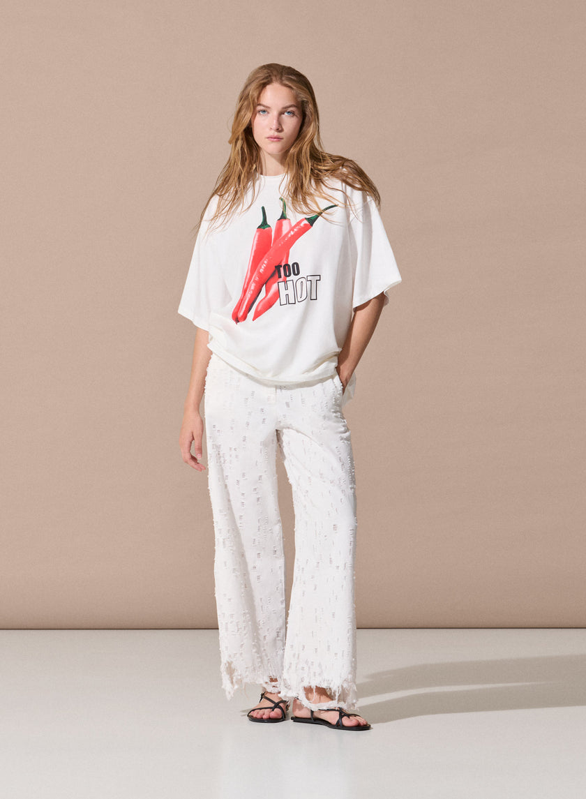 T-Shirt TOO HOT – Chili Print Oversize