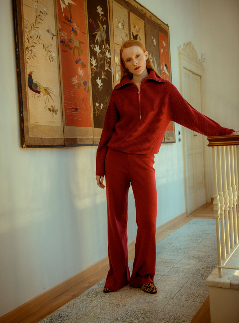 SHADE Italy - Pantalone palazzo in maglia