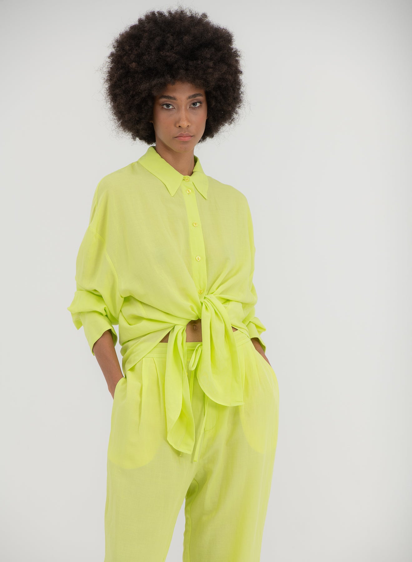 Shade Italy - Camicia morbida in misto lino