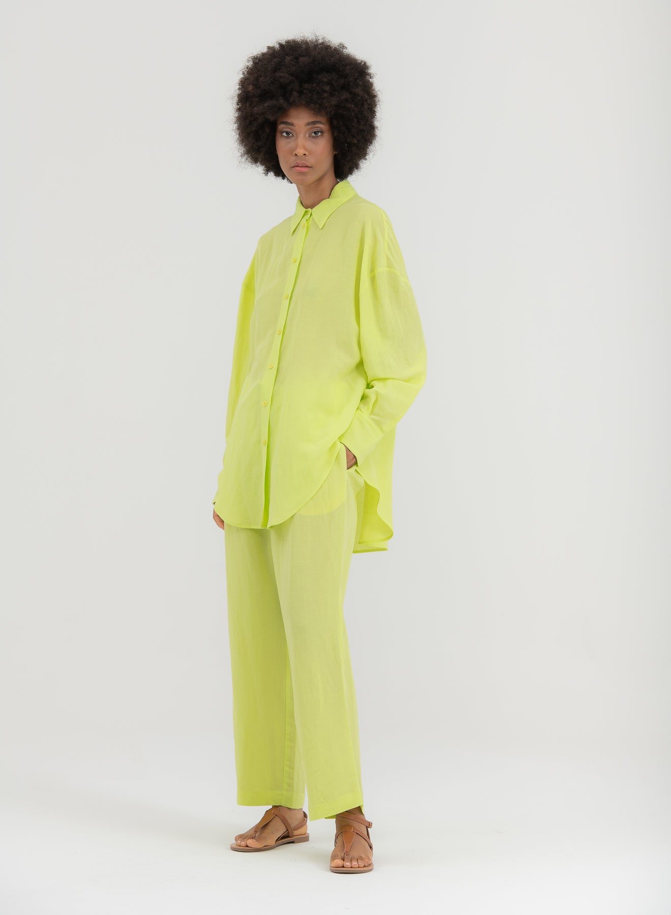 Shade Italy - Camicia morbida in misto lino