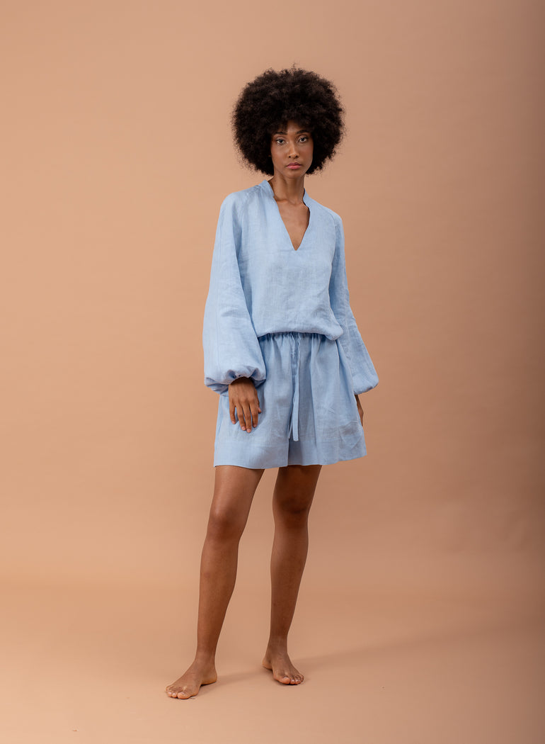 Shade Italy - Shorts in puro lino gamba larga