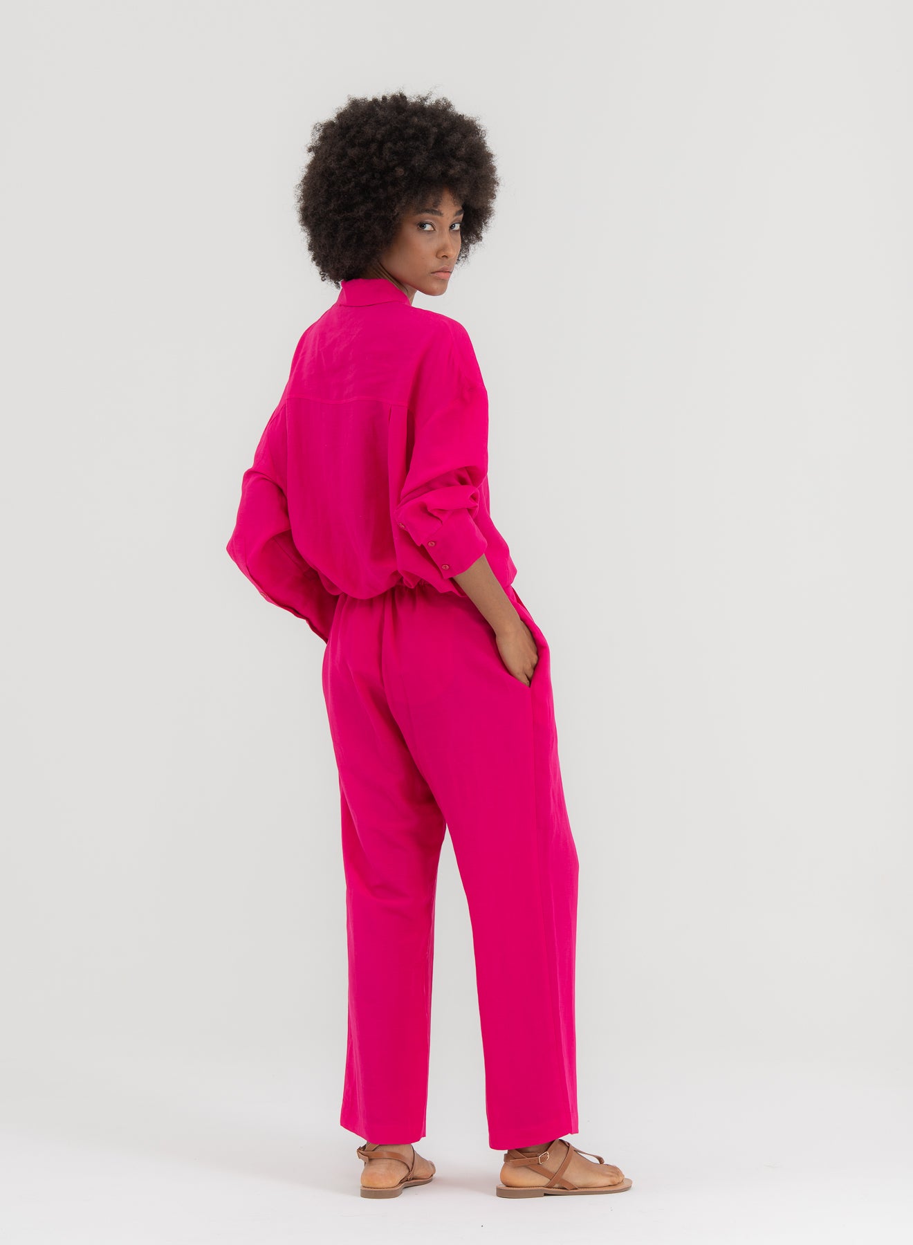 Shade Italy - Pantalone coulisse misto lino